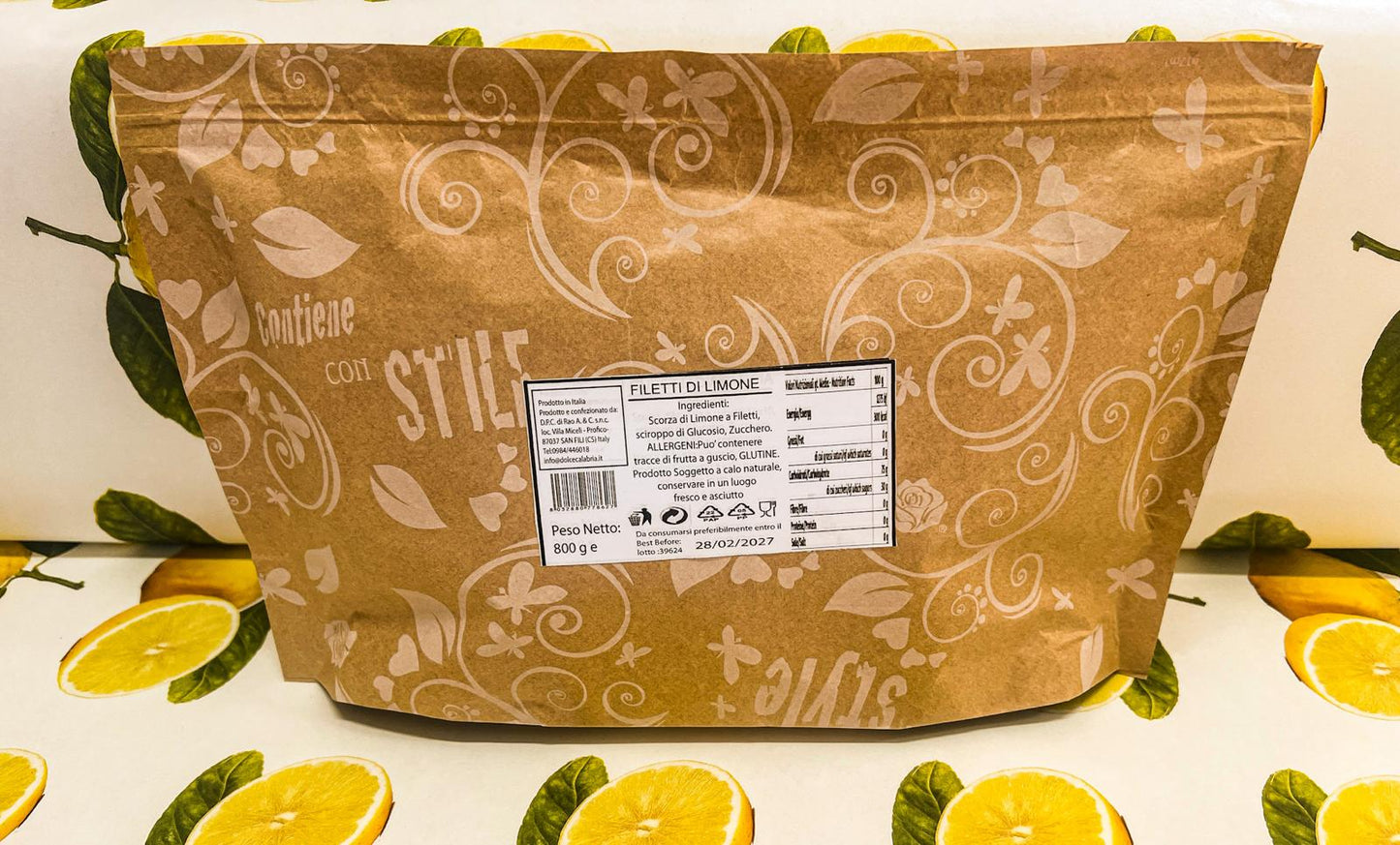 Limone Candito a Filetti - Senza Solfiti - 800g