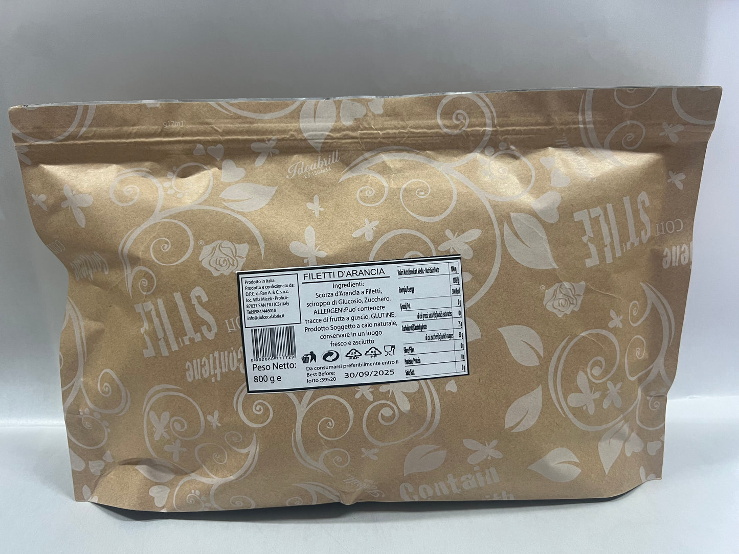 Arancia Candita a Filetti - Senza Solfiti - 800g