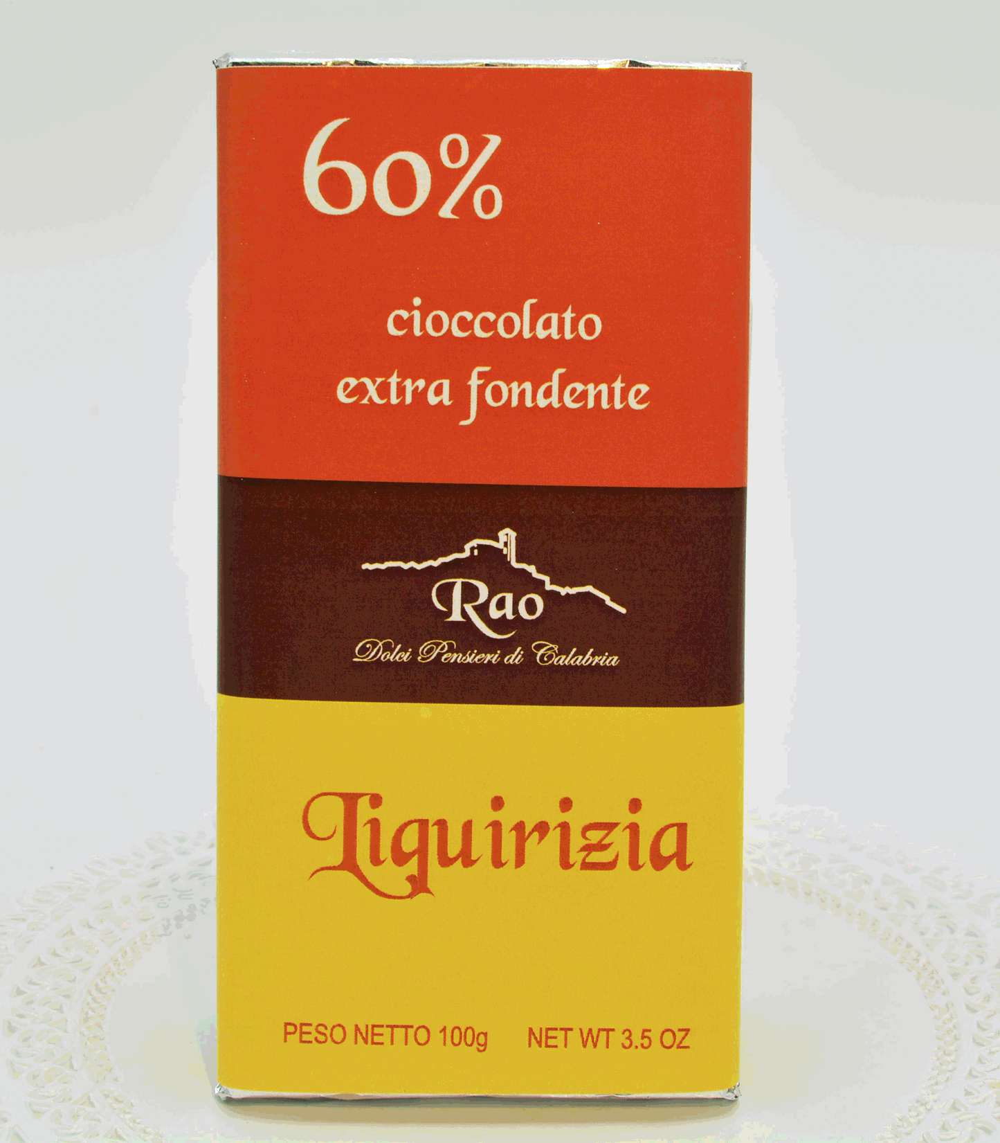 Tavoletta di cioccolato extra fondente aromatizzata